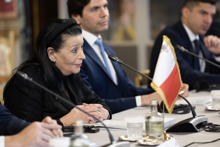 Il Presidente della Repubblica Sergio Mattarella con Myriam Spiteri Debono,Presidente della Repubblica di Malta, in visita ufficiale    

