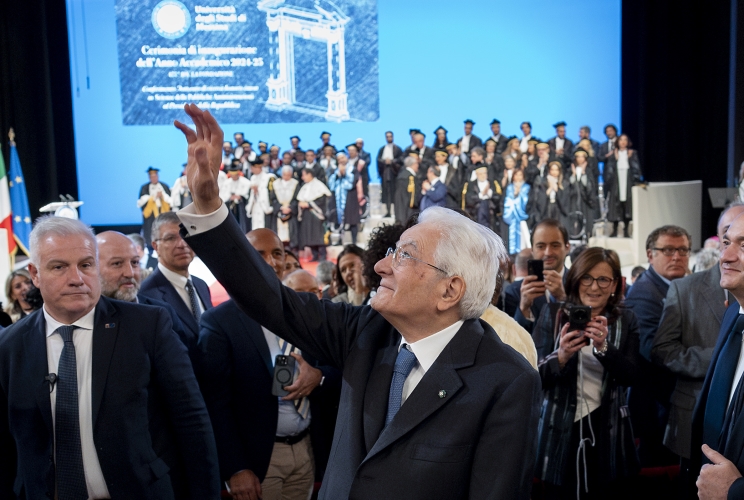 Il Presidente Mattarella in occasione dell'inaugurazione dell’anno accademico 2024/2025 dell’Università degli Studi di Messina e del conferimento del Dottorato honoris causa al Presidente della Repubblica 