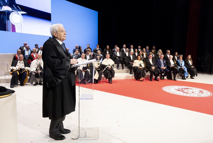 Il Presidente Mattarella in occasione dell'inaugurazione dell’anno accademico 2024/2025 dell’Università degli Studi di Messina e del conferimento del Dottorato honoris causa al Presidente della Repubblica 