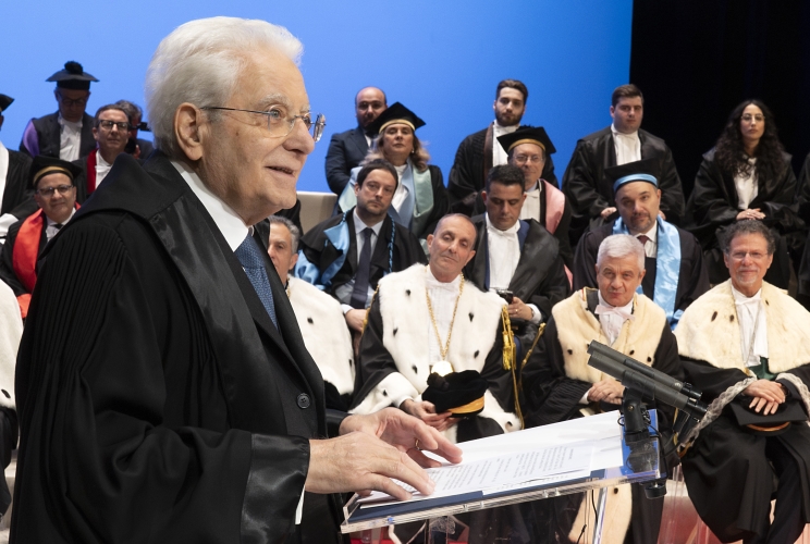 Il Presidente Mattarella in occasione dell'inaugurazione dell’anno accademico 2024/2025 dell’Università degli Studi di Messina e del conferimento del Dottorato honoris causa al Presidente della Repubblica 