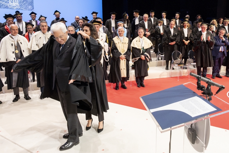 Il Presidente Mattarella in occasione dell'inaugurazione dell’anno accademico 2024/2025 dell’Università degli Studi di Messina e del conferimento del Dottorato honoris causa al Presidente della Repubblica 