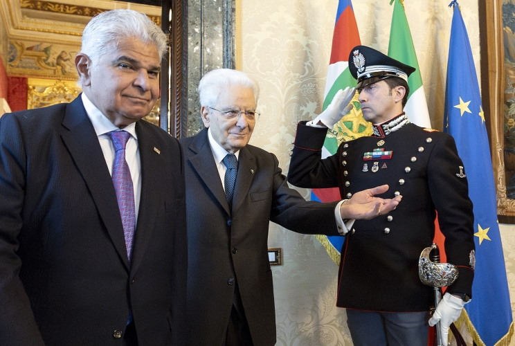 Il Presidente della Repubblica Sergio Mattarella con il Presidente della Repubblica di Panama José Raùl Mulino Quintero