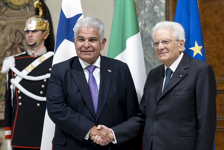 Il Presidente della Repubblica Sergio Mattarella con il Presidente della Repubblica di Panama José Raùl Mulino Quintero