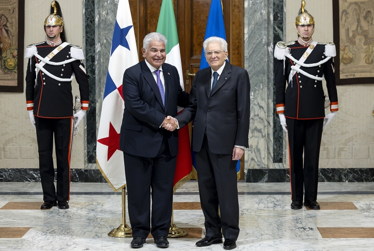 Il Presidente della Repubblica Sergio Mattarella con il Presidente della Repubblica di Panama José Raùl Mulino Quintero
