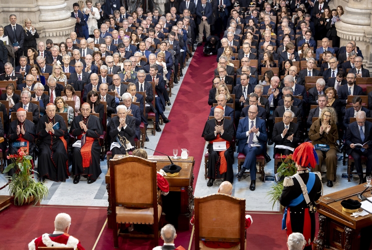 Il Presidente Sergio Mattarella nel corso dell’Assemblea generale della Corte Suprema di Cassazione per l’inaugurazione dell’anno giudiziario 2025 e per la relazione sull’amministrazione della giustizia nell’anno 2024