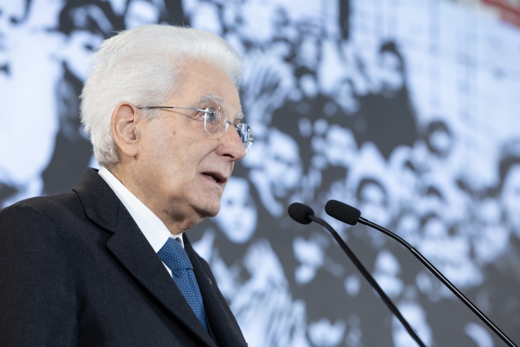 Il Presidente della Repubblica Sergio Mattarella in occasione della celebrazione del "Giorno della Memoria" al Quirinale 
