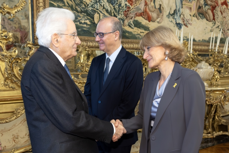 Il Presidente Sergio Mattarella saluta Noemi Di Segni, Presidente dell’Unione delle Comunità Ebraiche Italiane,in occasione delle Celebrazione del “Giorno della Memoria”
