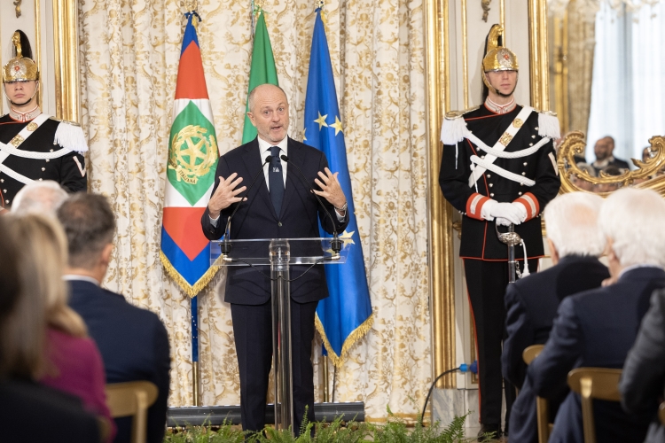 L'intervento di Angelo Binaghi, Presidente della Federazione Italiana Tennis e Padel, in occasione dell'incontro con le Nazionali italiane di Tennis femminile e maschile vincitrici della Billie Jean King Cup 2024 e della Coppa Davis 2024 
