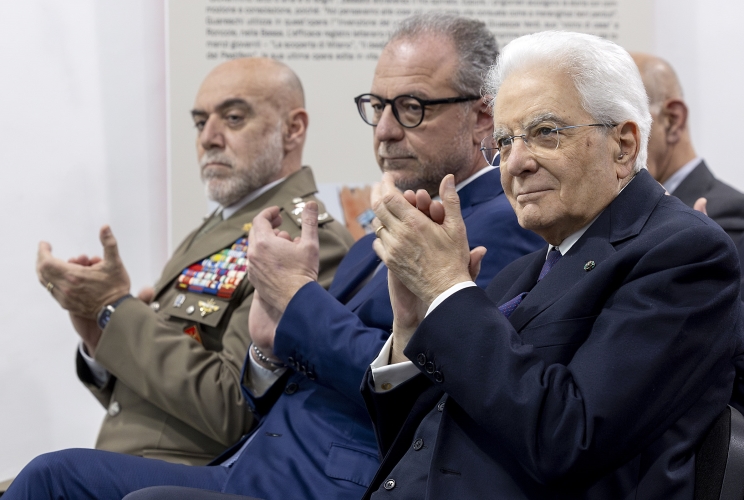 Il Presidente Sergio Mattarella in occasione della cerimonia di intitolazione a Vittorio Emanuele Giuntella e Enrico Zampetti della biblioteca dell'A.N.R.P.