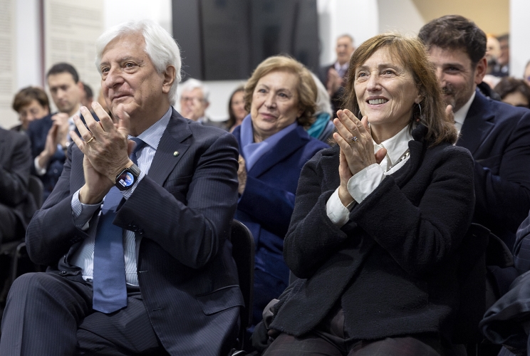 Il Segretario Generale della Presidenza della Repubblica Ugo Zampetti, in occasione della cerimonia di intitolazione a Vittorio Emanuele Giuntella e Enrico Zampetti della biblioteca dell'A.N.R.P.