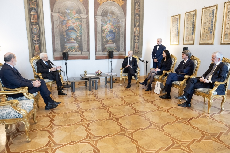 Il Presidente della Repubblica, Sergio Mattarella con una delegazione di MIND  (Milano Innovation District),  il grande distretto di innovazione dell'area di EXPO Milano 2015
