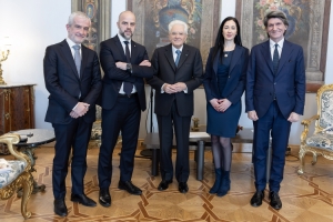 Il Presidente della Repubblica, Sergio Mattarella con una delegazione di MIND  (Milano Innovation District),  il grande distretto di innovazione dell'area di EXPO Milano 2015
