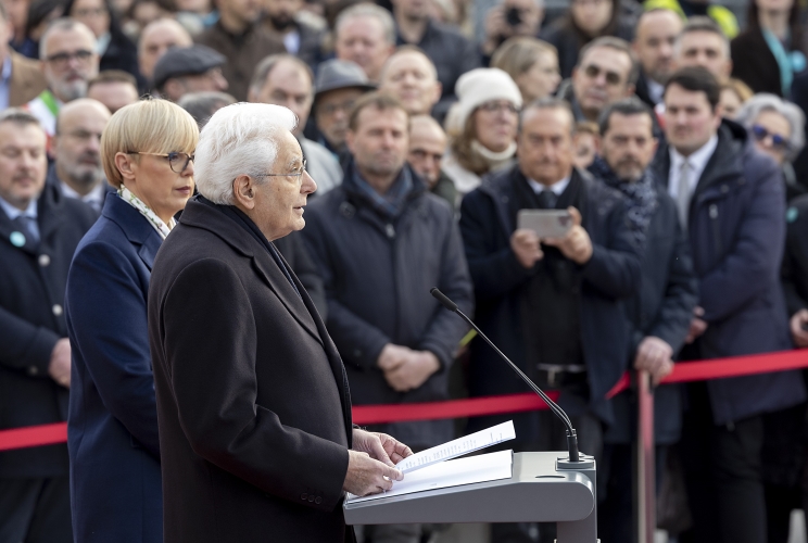 Il Presidente della Repubblica Sergio Mattarella in occasione dell'inaugurazione della "Prima Capitale europea della cultura transfrontaliera GO! 2025