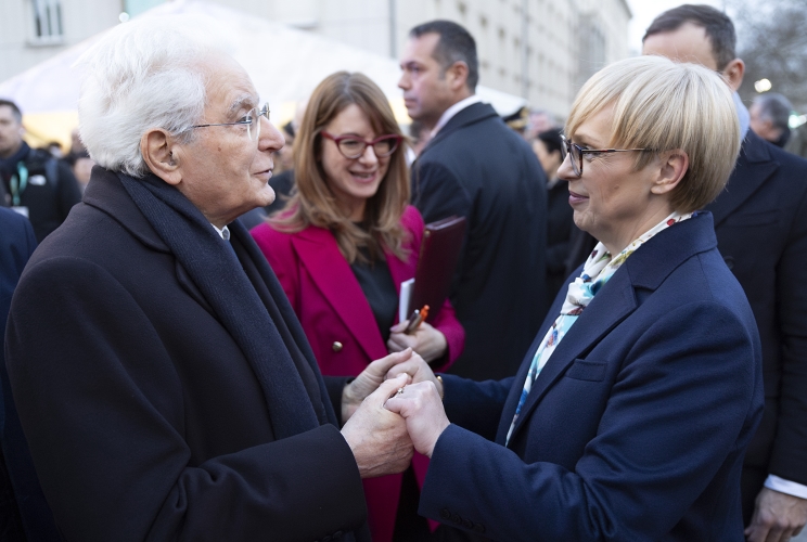 Il Presidente della Repubblica Sergio Mattarella con la Presidente della Repubblica di Slovenia Nataša Pirc Musar
