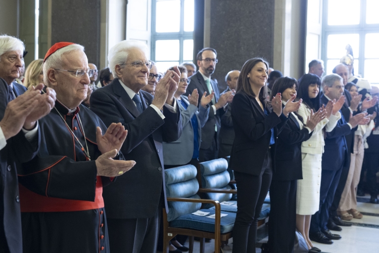 Il Presidente Mattarella durante la cerimonia di inaugurazione dell’anno accademico dell’Università per Stranieri di Perugia, in occasione del centesimo anno dalla fondazione
