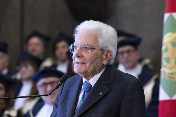 Il Presidente della Repubblica Sergio Mattarella all'inaugurazione dell’anno accademico dell’Università per Stranieri di Perugia, in occasione del centesimo anno dalla fondazione