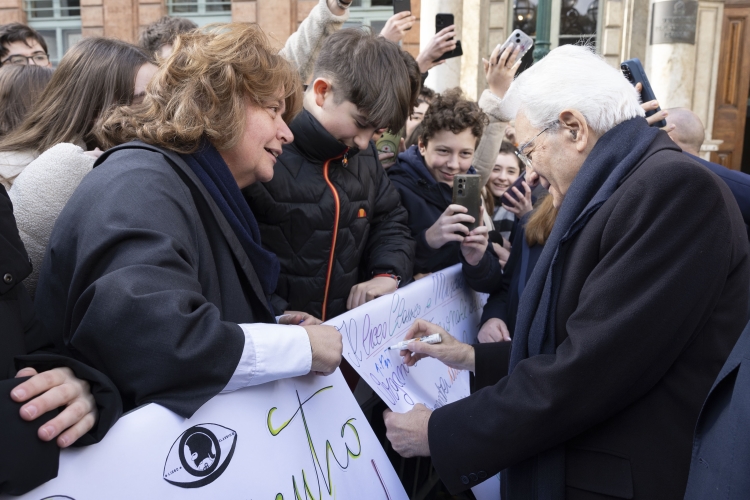 Il Presidente della Repubblica Sergio Mattarella durante la cerimonia di inaugurazione dell’anno accademico dell’Università per Stranieri di Perugia, in occasione del centesimo anno dalla fondazione
