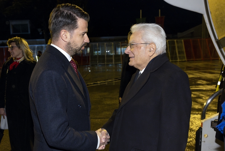  Il Presidente della Repubblica Sergio Mattarella accolto dal Presidente del Montenegro Jakov Milatovic