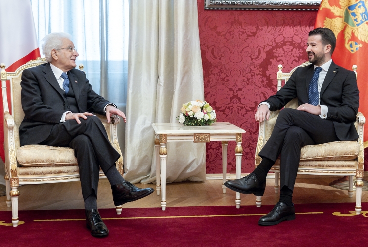  Il Presidente della Repubblica Sergio Mattarella e il Presidente del Montenegro Jakov Milatović, nel corso dei colloqui