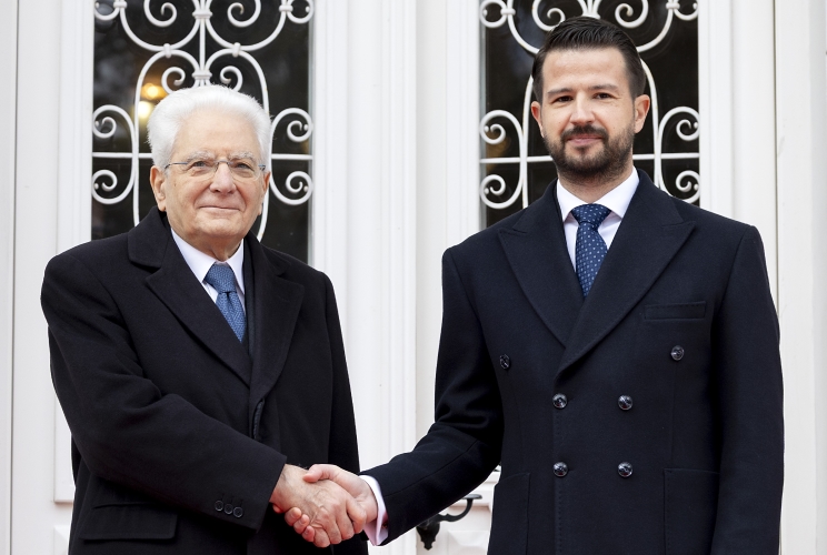 Il Presidente della Repubblica Sergio Mattarella con il Presidente del Montenegro Jakov Milatović