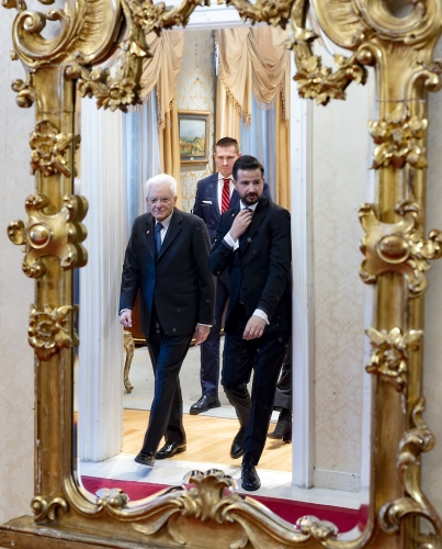Il Presidente della Repubblica Sergio Mattarella con il Presidente del Montenegro Jakov Milatović