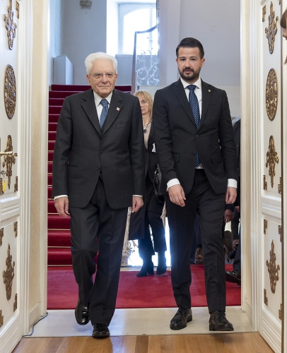 Il Presidente della Repubblica Sergio Mattarella con il Presidente del Montenegro Jakov Milatović