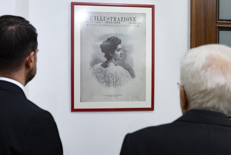 Il Presidente della Repubblica Sergio Mattarella con il Presidente del Montenegro Jakov Milatović, in occasione della visita alla mostra "Montenegro e Italia: incontro di due popoli"