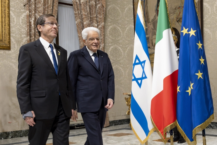 Il Presidente Sergio Mattarella con Isaac Herzog, Presidente dello Stato di Israele, oggi 19 febbraio 2025
