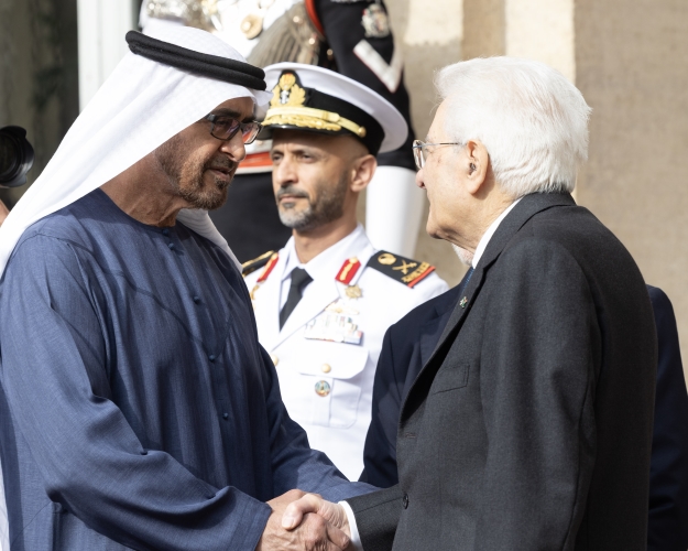 Il Presidente della Repubblica Sergio Mattarella con lo Sceicco Mohamed bin Zayed Al Nahyan, Presidente degli Emirati Arabi Uniti, in visita di Stato
