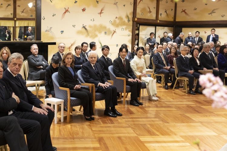 Il Presidente della Repubblica Sergio Mattarella  e la Sig.ra Laura con S.A.I. il Principe Akishino e S.A.I. la Principessa Akishino
