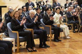 Il Presidente della Repubblica Sergio Mattarella  e la Sig.ra Laura con S.A.I. il Principe Akishino e S.A.I. la Principessa Akishino
