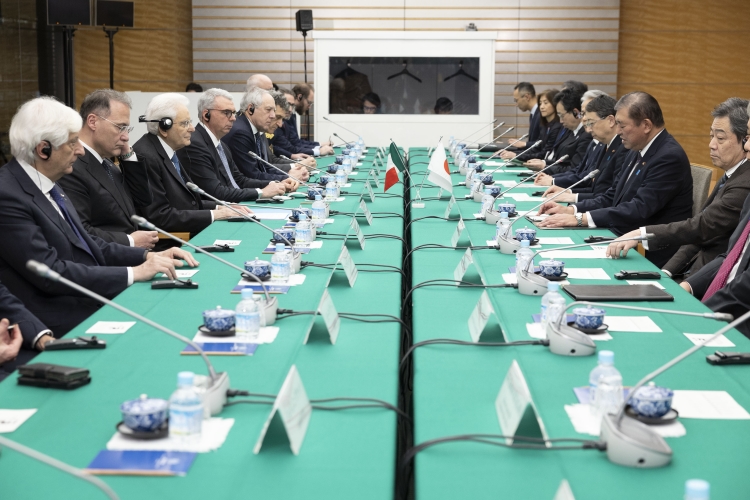 Il Presidente della Repubblica Sergio Mattarella con il Primo Ministro del Giappone, Shigeru Ishiba