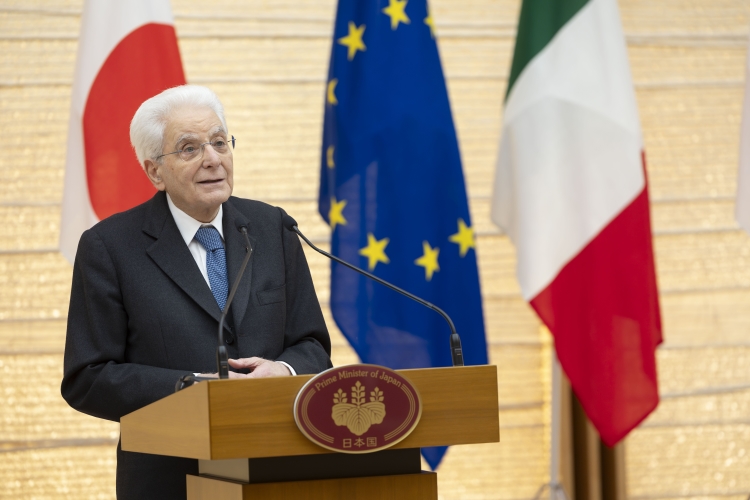 Il Presidente della Repubblica Sergio Mattarella con il Primo Ministro del Giappone, Shigeru Ishiba
