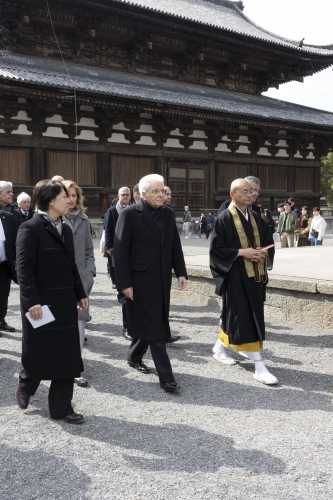 Il Presidente della Repubblica Sergio Mattarella visita il Tempio buddista To-ji