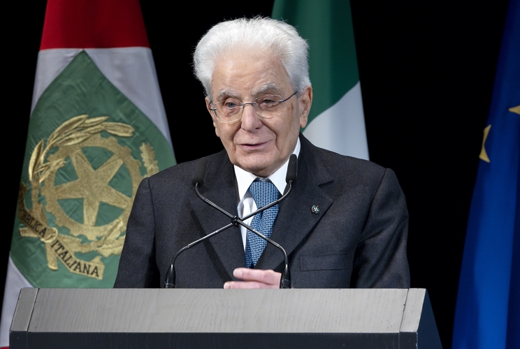 Il Presidente della Repubblica Sergio Mattarella in occasione della cerimonia di conferimento del Premio "Santi Ilario e Taziano - Città di Gorizia"