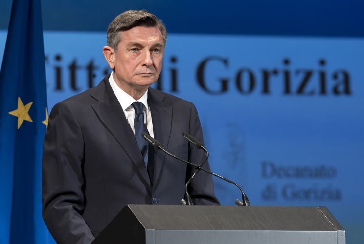 Il Presidente emerito della Repubblica di Slovenia Borut Pahor alla cerimonia di conferimento del Premio "Santi Ilario e Taziano - Città di Gorizia"