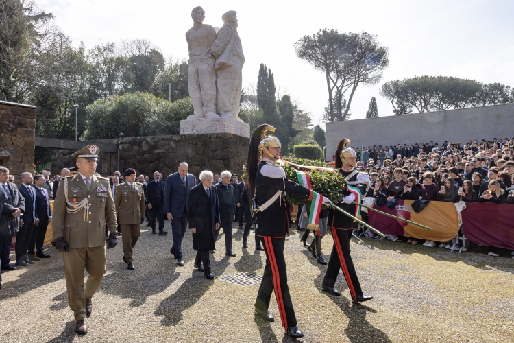 Il Presidente della Repubblica Sergio Mattarella in occasione della cerimonia commemorativa del 81° anniversario dell'eccidio delle Fosse Ardeatine
