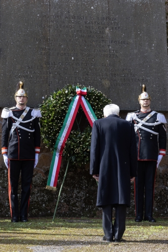 Il Presidente della Repubblica Sergio Mattarella in occasione della cerimonia commemorativa del 81° anniversario dell'eccidio delle Fosse Ardeatine
