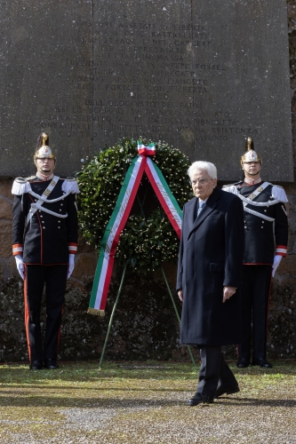 Il Presidente della Repubblica Sergio Mattarella in occasione della cerimonia commemorativa del 81° anniversario dell'eccidio delle Fosse Ardeatine
