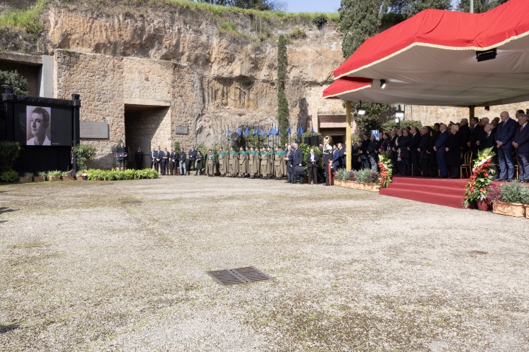 Il Presidente della Repubblica Sergio Mattarella in occasione della cerimonia commemorativa del 81° anniversario dell'eccidio delle Fosse Ardeatine
