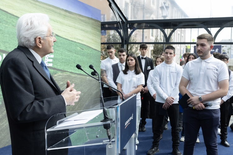 Il Presidente della Repubblica Sergio Mattarella in occasione della cerimonia di inaugurazione del Villaggio “Agricoltura è” nell’anniversario della firma dei Trattati di Roma 

