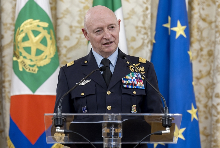 Il Gen. S.A. Luca Goretti, Capo di Stato Maggiore dell’Aeronautica Militare rivolge il suo indirizzo di saluto in occasione dell'incontro con il Presidente Sergio Mattarella