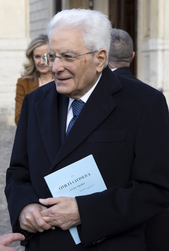 Il Presidente Sergio Mattarella lascia Villa Malta al termine della cerimonia per il 175° anniversario della rivista "La Civiltà Cattolica"