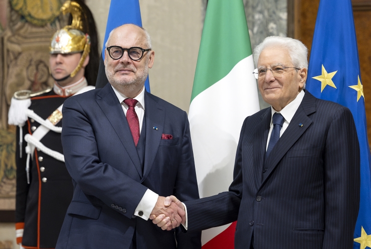 Il Presidente Sergio Mattarella con Alar Karis, Presidente della Repubblica di Estonia