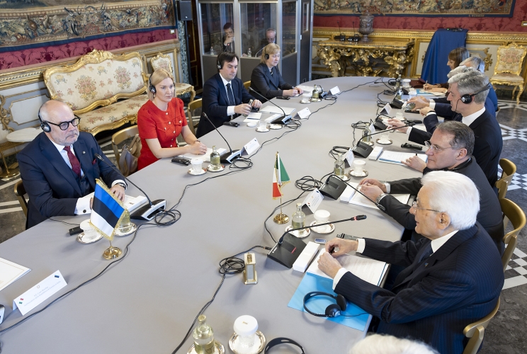 Il Presidente Sergio Mattarella con Alar Karis, Presidente della Repubblica di Estonia