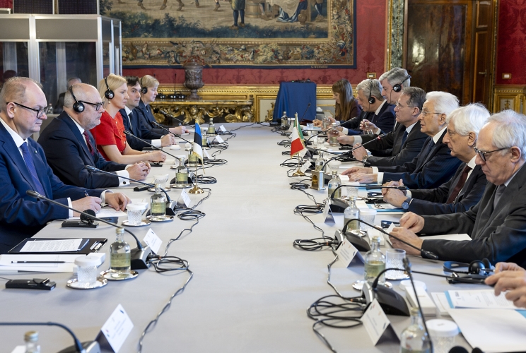 Il Presidente Sergio Mattarella con Alar Karis, Presidente della Repubblica di Estonia