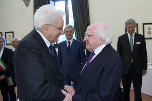 Il Presidente Sergio Mattarella con il Presidente d'Irlanda 