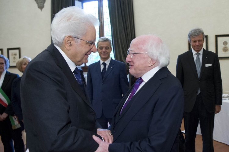 Il Presidente Sergio Mattarella con il Presidente d'Irlanda 