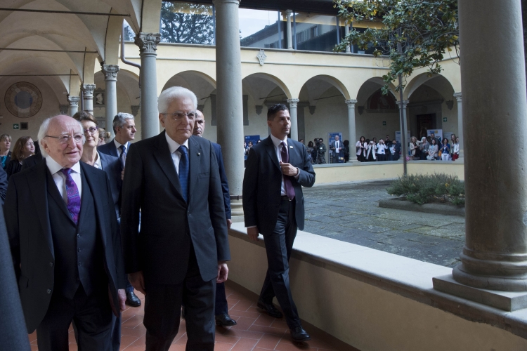 Il Presidente Sergio Mattarella con il Presidente d'Irlanda Michael Higgins 