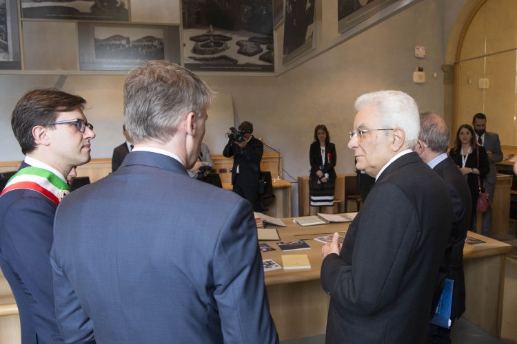 Il Presidente Sergio Mattarella visita "Villa Salviati" sede degli Archivi Storici dell'Unione Europea